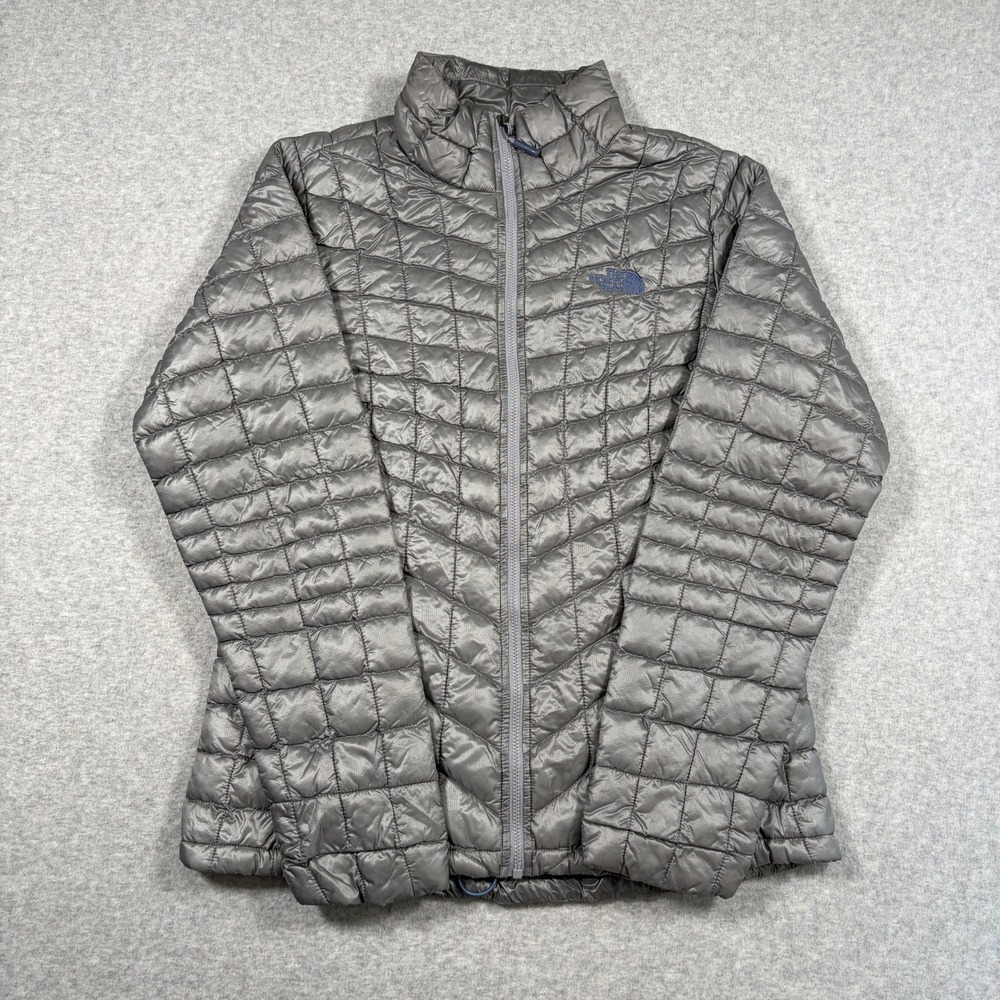 The North Face ThermoBall Jacket Women Medium Gray Puffer Quilted NF00CTL4